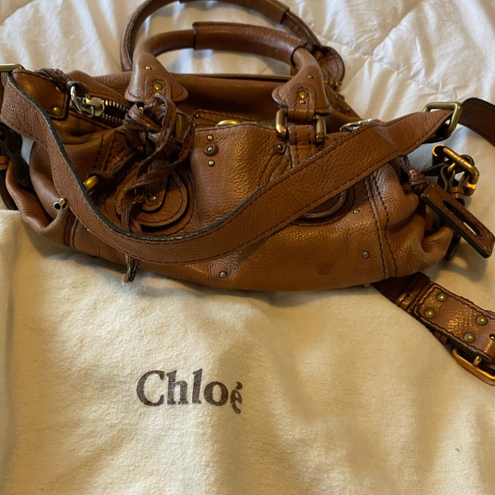 Authentic chloe paddington , tan color